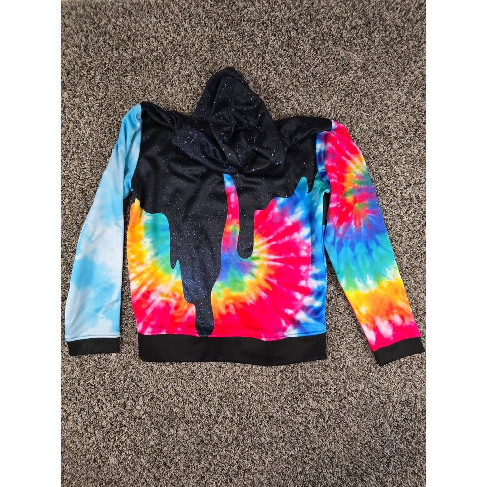 Great Wolf Lodge Kids Sz XL Hoodie Tie Dye Paint Can Wolf Print Rainbow - Picture 2 of 6